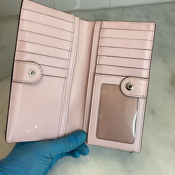 Kate Spade Cross Grain Leather Wallet Sleek Minimalist Design - Picture 13 of 16